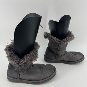 UGG Women's Bailey Button II Gray Sheepskin Boots Size‎ 7